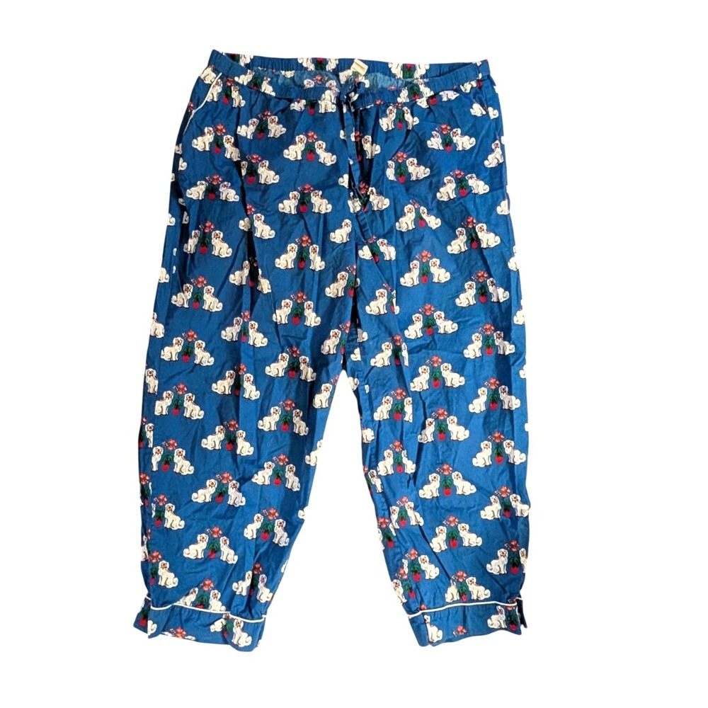Printfresh Women's Spaniel Dogs Pajama Set Blue Cotton Long‎ Sleeve- Size 2X - Picture 4 of 7